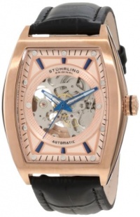 Stuhrling Original Men's 182C.334514 Leisure Millennia Visionaire Automatic Skeleton Rose Tone Dial Watch Set