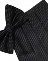 Cardi Mens Black Silk Woven Tuxedo Bowtie and Cummerbund