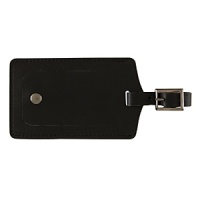 Quickly and easily identify your bag with this high profile genuine leather tag. A snap closure allows you to securely store your personal identification information. A secure buckle closure attaches the tag to your bag.