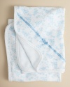 Crafted in soft cotton, this adorable floral blanket will usher your little gal to dreamland in style.