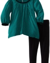 Splendid Littles Baby-Girls Newborn Geo Dot Tunic Set, Jade, 6-12