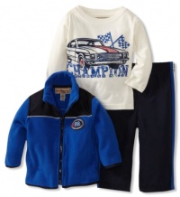 Kids Headquarters Baby-boys Infant KHQ Champion Jacket with Long Sleeve Tee and Pant, Blue, 18 Months