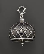 Inspired by Zen philosophy, this intricately detailed, blackened and polished sterling silver meditation bell from Paul Morelli jingles softly.