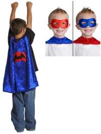 2 Item Bundle: Little Adventures Spiderman Cape with Reversible Mask (Ages 3-8) + Activity Book