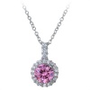 7MM 2CT. Pink Fashion Pendant In Sterling Silver With 18 Chain