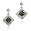 Sterling Silver 1/10 ct. TDW Champagne Diamond Dangle Earrings