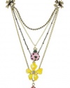 Betsey Johnson Hawaii Luau Flower Three-Row Necklace