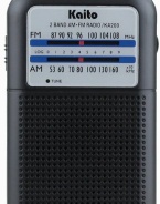 Kaito KA200 Pocket AM/FM Radio, Black