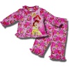 Disney Princess coat-style flannel pajamas with ruffled trim for toddler girls - 3T