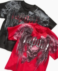 This skull graphic tee from Tapout will show off his sinister style.