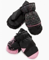 Mittens so pretty she'll want to keep them on all the time: Insulated ski mittens from So Jenni with elastic wrists and a traction grip.