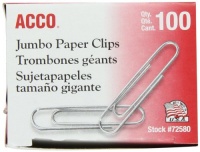 ACCO Economy Jumbo Paper Clips, Smooth, Jumbo, 100/Box, 10 Boxes (72580)