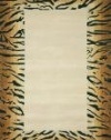 Liora Manne Seville Tiger Border Hand Tufted Rug, 8 by 10-Feet, Brown