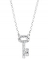 The key to your new look. This cubic zirconia (1/3 ct. t.w.) pendant is crafted in sterling silver finished in platinum, by CRISLU. Approximate length: 16 inches with 2 inch extender. Approximate drop: 1/4 inch.