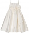 Us Angels Girls 7-16 Taffeta Empire Dress With Sash, Ivory, 7