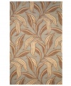 The Promenade Leaf area rug infuses contemporary leaf graphics with rich color, creating subtle, exotic appeal for the modern home. Neutral and cool tones make this pattern accessible to any room décor and its hand-tufted detailing makes it durable enough to withstand heavy traffic, indoors or out.