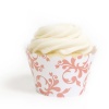 Coral Filigree Cupcake Wrappers, Set of 12 - Cupcake Tower, Wedding Cupcakes, Cupcake Liners, Cupcake Picks