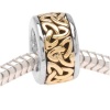 22K Gold Plated Trinity Celtic Knot On Silver Tone Bead - Fits Pandora (1)