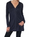 Women's Joie a la Plage Andy L/S Hooded Tunic in Dark Navy Size XS