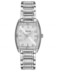 Light up the room with this diamond-embellished dress watch from Bulova.