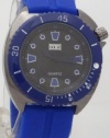 Mark Naimer Quartz XL Men Watch Black Case Blue Rubberl Band