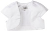 Us Angels Girls 7-16 Satin Capsleeve Bolero Dress, White, 12