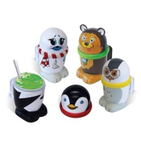 Geospace Set of 4 MUGZ Mini Ice Cream Makers - Make Your Own (Includes One Each: Snowy Owl, Baby Seal, Grizzly Bear, Penguin)