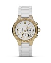 DKNY Medium Gold and Black Ceramic Watch, 30mm