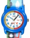 Timex Kids' T7B611 Time Teacher Blue Tractors Stretch Band Watch