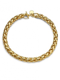 THE LOOKA striking chain of polished links with a bold, braided lookToggle closureTHE FITLength, about 19THE MATERIAL18k gold platingORIGINMade in Italy