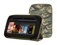 PUNCHCASE By Leslie Hsu Ace Zip Around Standing Case, Green Camoflage - Made for Kindle Fire (does not fit Kindle Fire HD)