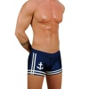 Men's New Sailor Boxer Square Cut Swimsuit by Gary Majdell Sport.