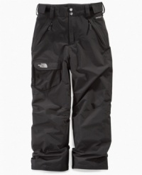 As he sports in the snow, he'll keep warm and dry with these insulated snowpants from The North Face.