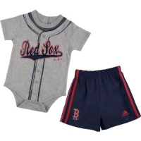 MLB Infant Boston Red Sox Jersey Short Set (Heather Grey, 24mos)