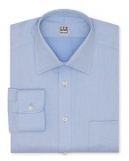 From Ike Behar, a sophisticated regular fit shirt rendered in a soft textured cotton.