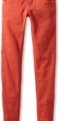 Pinc Premium Girls 7-16 Jewel Tone Skinny Jean, Tangerine, 8