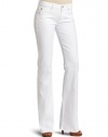 7 For All Mankind Women's Kimmie Bootcut Jean With Crystals in Clean White, Clean White, 29