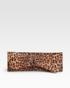 Start off your evening with this sleek statement bag, crafted from lush leopard-print haircalf.Magnetic flap closure One inside open pocket Faille lining 12W X 4H X 1/2D Made in Italy