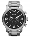 Fossil makes watches that are as cool as they are accessible. This Nate collection timepiece boasts a sleek design with structured steel.