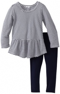 Splendid Littles Girls 2-6x Naples Stripe Tunic Set, White, 2T