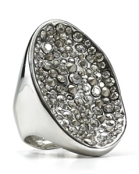 Encrusted with dazzling crystals, this cocktail ring from Alexis Bittar makes a striking accent to your look.