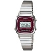 Casio #LA670WA-4 Women's Metal Band Countdown Timer Alarm LCD Digital Watch (Red)