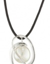 Majorica 14mm Coin Leather Embrace Necklace, 16-18