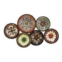 European Decor Metal Wall Art Sculpture Plate 31W, 19H