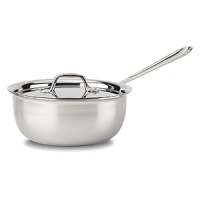 More shallow than a classic sauce pan, the saucier is designed for foods that require frequent stirring or whisking, including creamy sauces, risotto, polenta and custards. The pan's wider mouth allows for sauce reduction, while its curved sides allow for easy incorporation of ingredients, and premium tri-ply construction delivers even heat distribution.