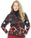 Lauren Ralph Lauren's heritage shawl-collar plus size cardigan is rendered in a soft fleece for comfort and style.