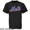 MLB Majestic New York Mets Black Big Sizes Team Logo T-shirt