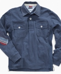 This Tommy Hilfiger long sleeve polo looks great on and off the field.