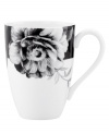 Subdued in shades of gray, the vivacious florals of Moonlit Garden dinnerware adorn this black and white mug with modern romance. In durable Lenox porcelain.