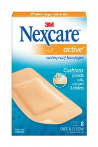 Nexcare Active Extra Cushion Bandage, Knee and Elbow, 8-Count Packages (Pack of 6)